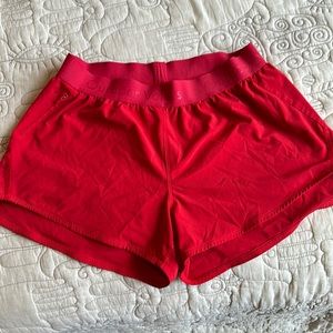 Outdoor Voices Red running shorts. Like new. Unlined